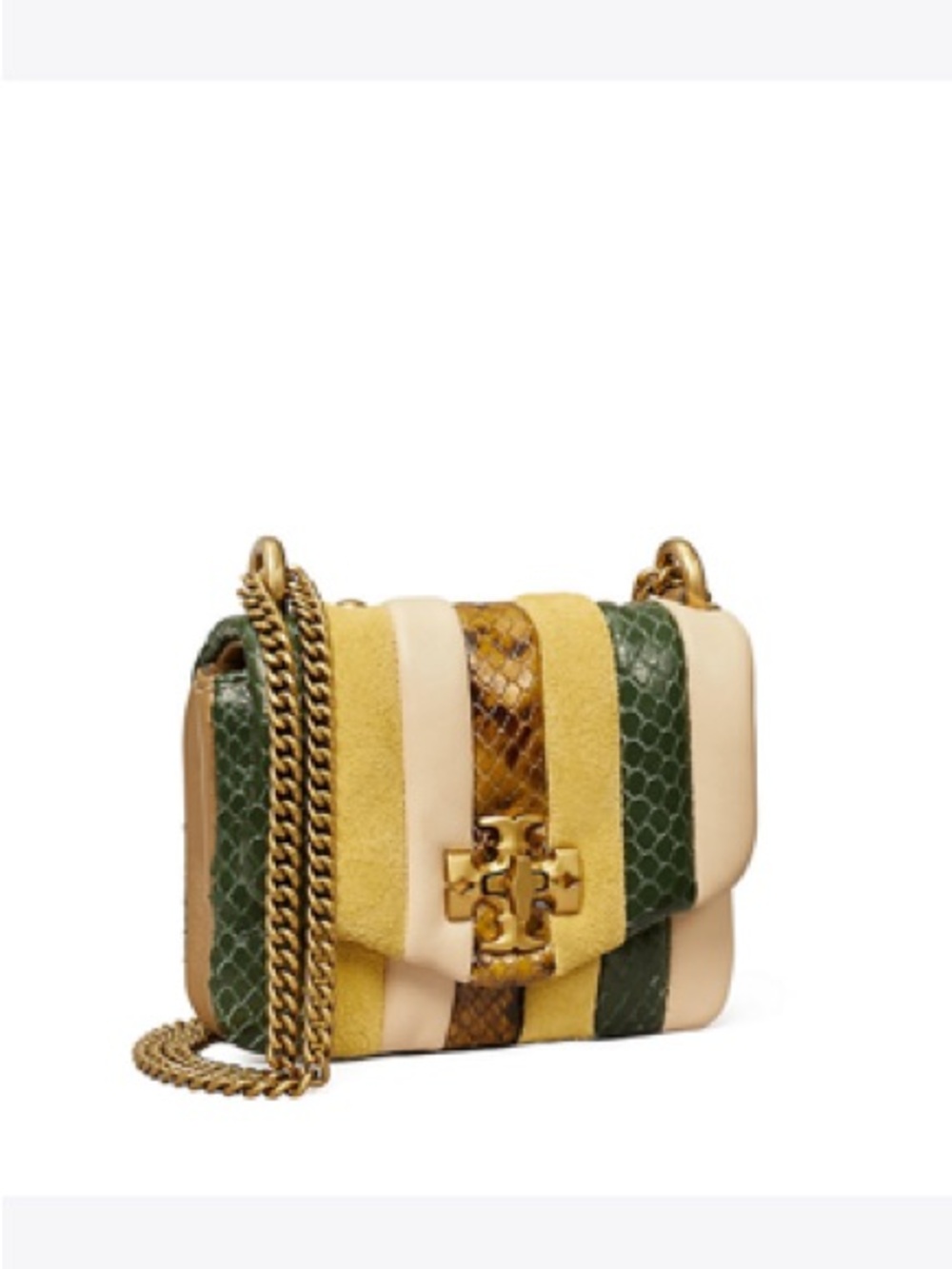 Tory Burch Kira Exotic Snake Stripe Nano Bag, Gently Used